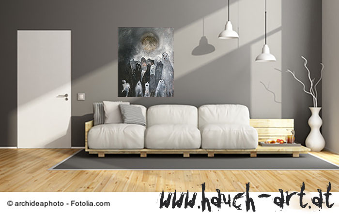 Elegant gray living room with pallet sofa and close door - 3D Rendering