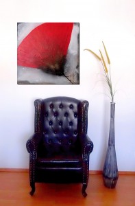 Acrylbild abstrakt Roter Mohn 25Cornelia Hauch